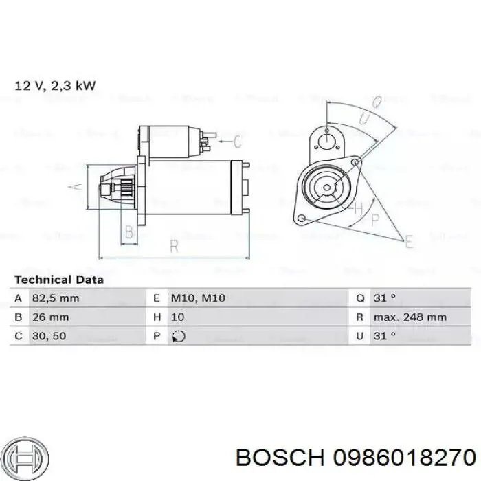Купити 0986018270 Bosch Стартер