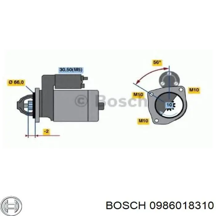 0986018310 Bosch стартер