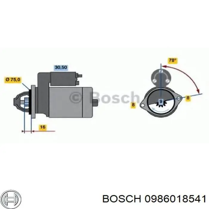 0986018541 Bosch стартер