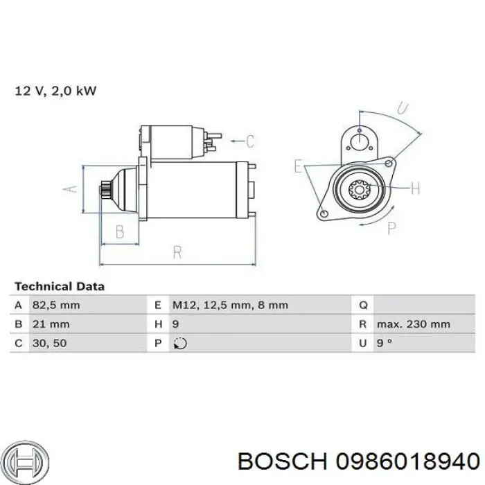 Стартер Bosch 0986018940 ціна, від 96.16 USD