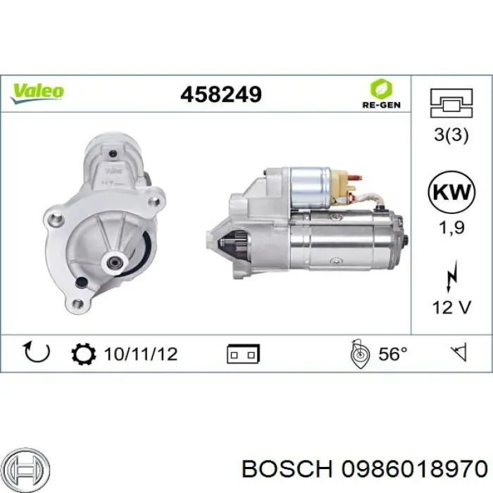 Стартер Bosch 0986018970 ціна, від 54.70 USD