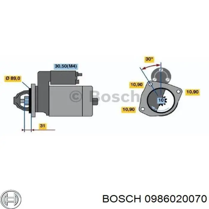 0986020070 Bosch стартер