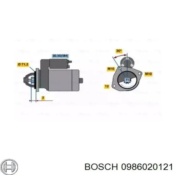 0986020121 Bosch стартер