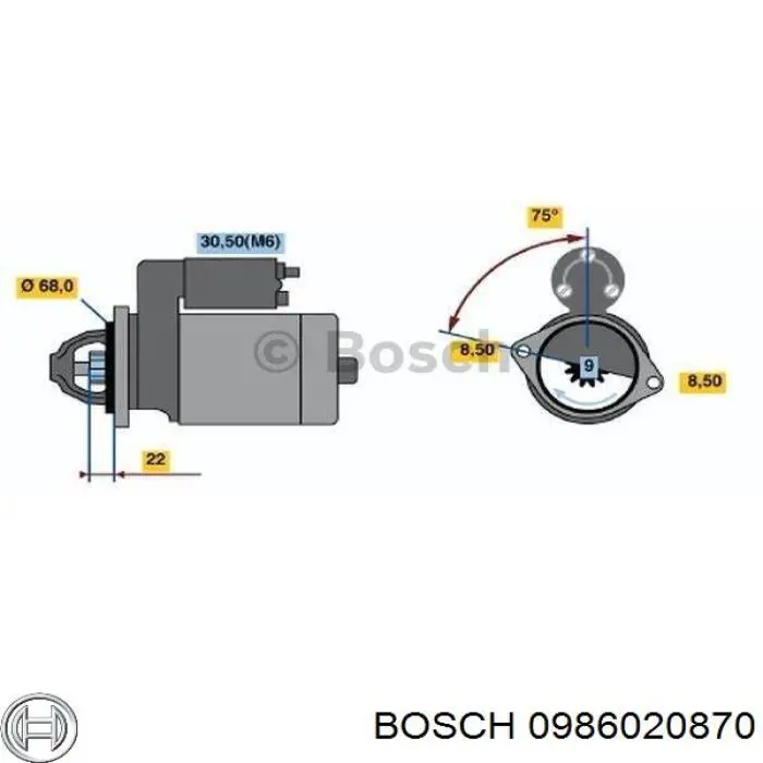 0986020870 Bosch стартер