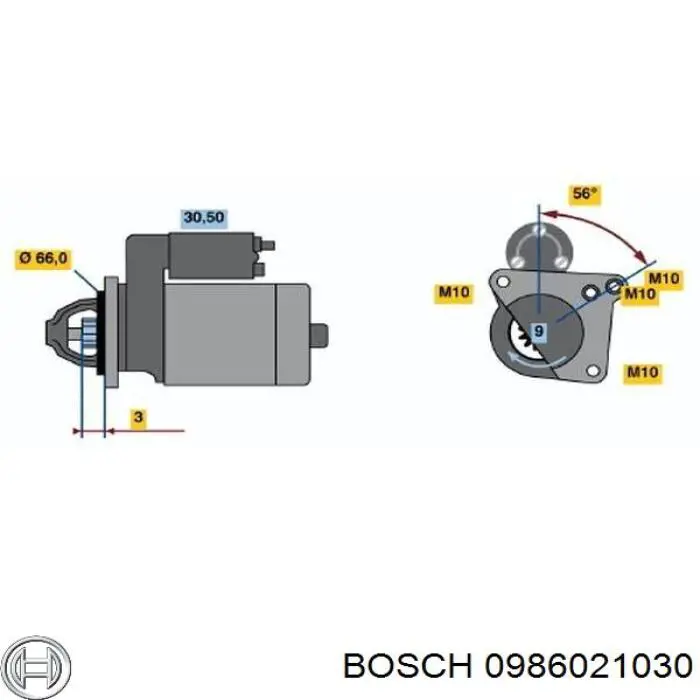 0986021030 Bosch стартер