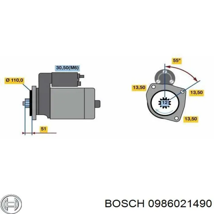 0986021490 Bosch стартер