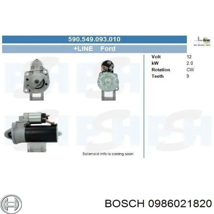 Купити 0986021820 Bosch Стартер