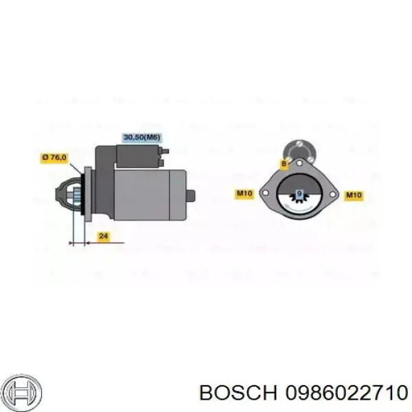 Купити 0986022710 Bosch Стартер