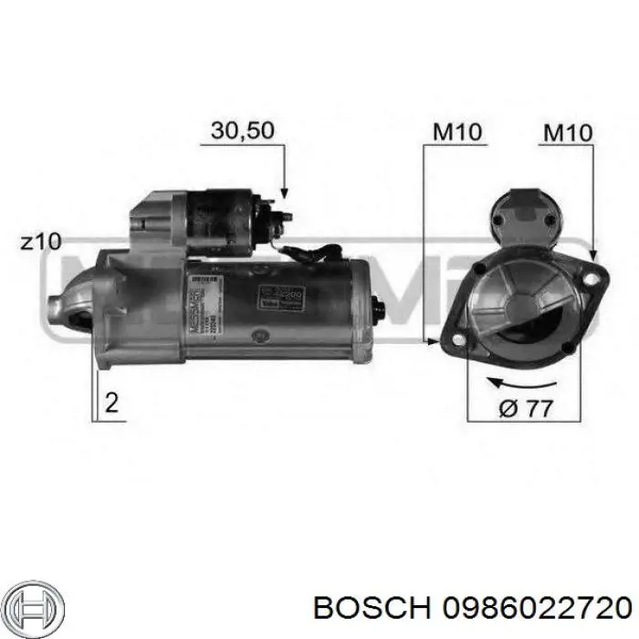 0986022720 Bosch стартер