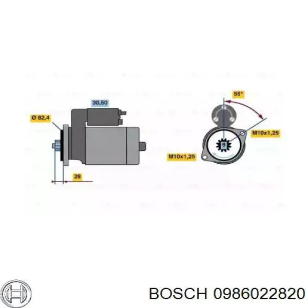 0986022820 Bosch стартер