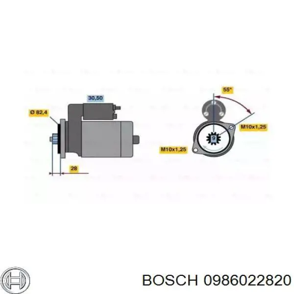 0986022820 Bosch Стартер двигуна