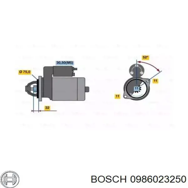 Купити 0986023250 Bosch Стартер
