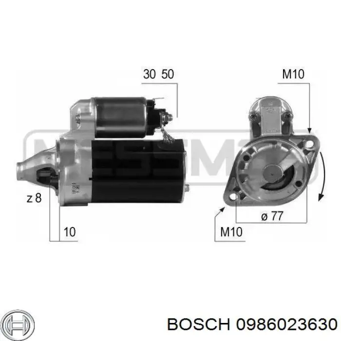 Стартер Bosch 0986023630 ціна, від 90.16 USD