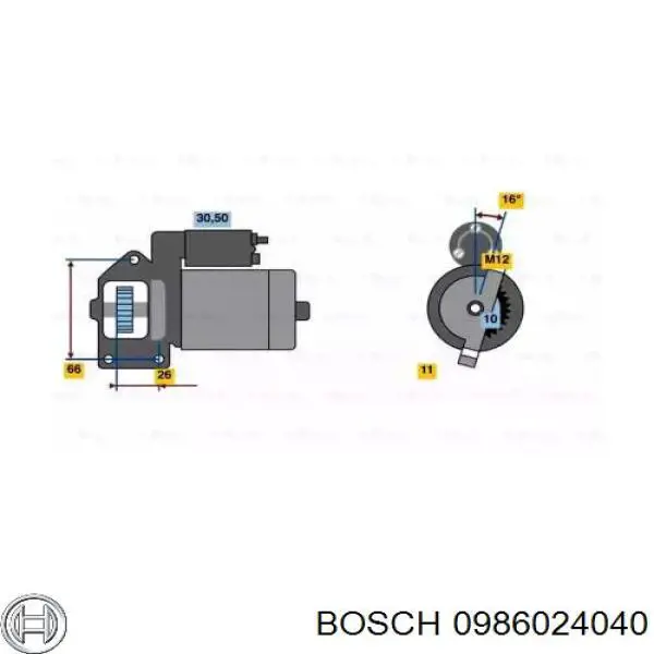 0986024040 Bosch стартер