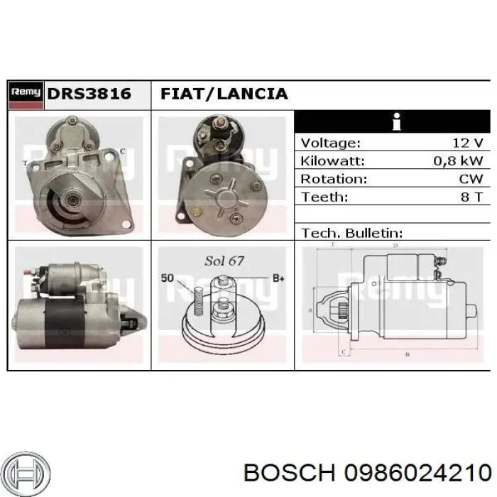 Купити 0986024210 Bosch Стартер