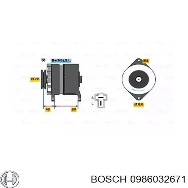 Генератор 0986032671 Bosch