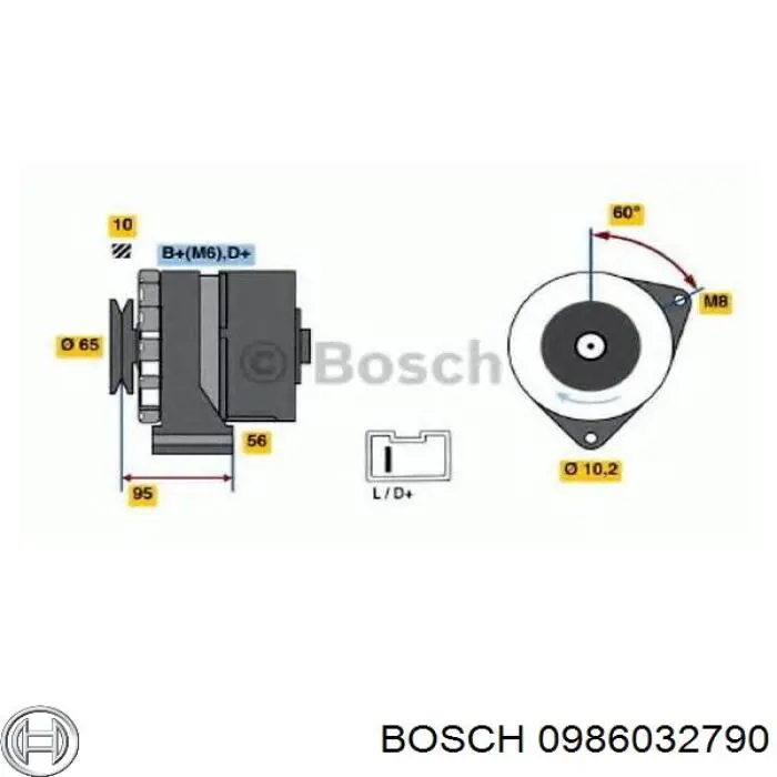 Генератор Bosch 0986032790 ціна, від 85.96 USD