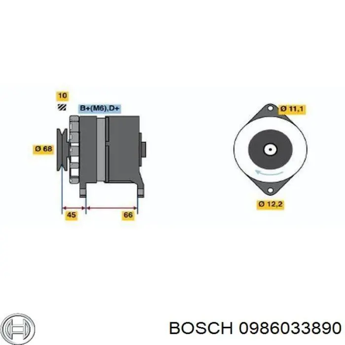 0986033890 Bosch генератор