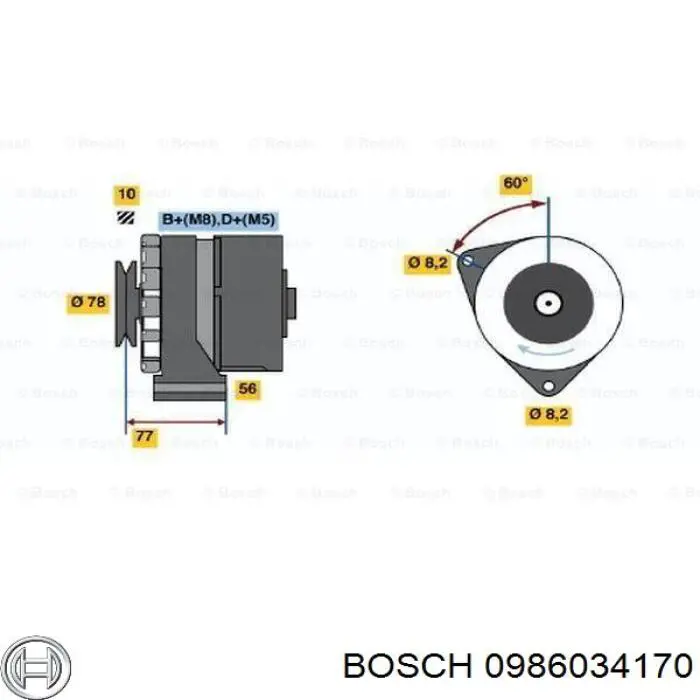 0986034170 Bosch генератор