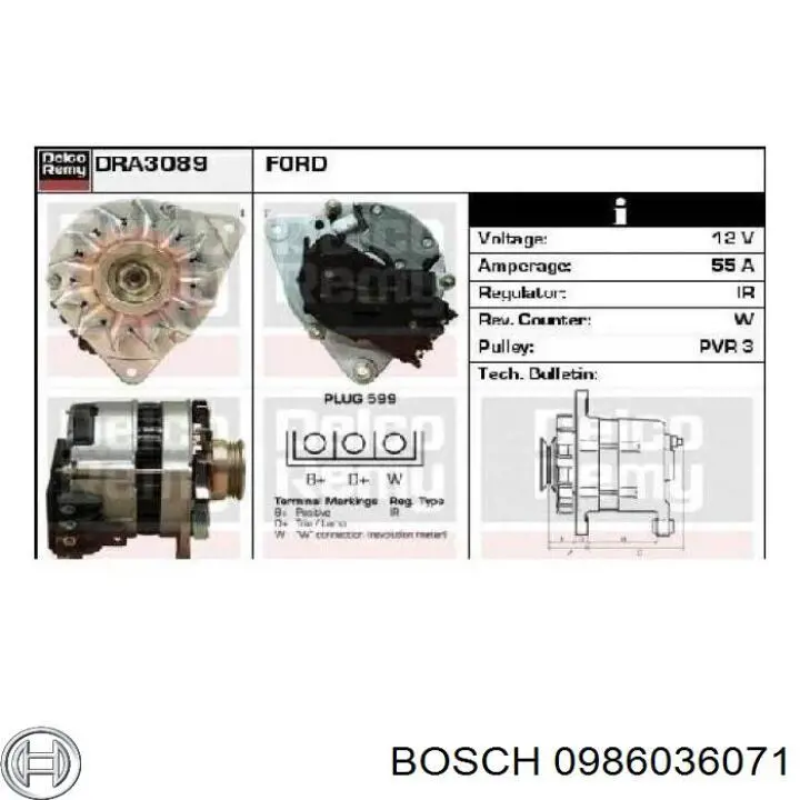 0986036071 Bosch генератор