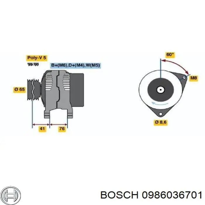 0986036701 Bosch генератор