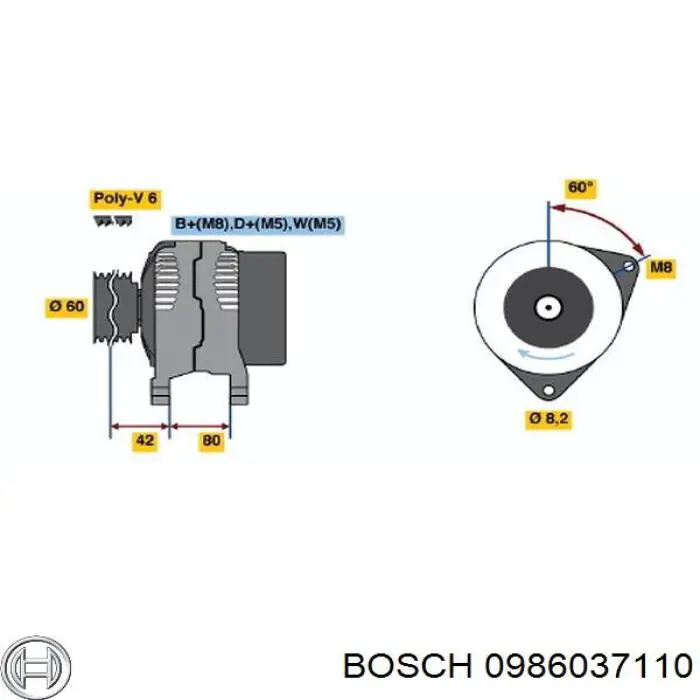 0986037110 Bosch генератор