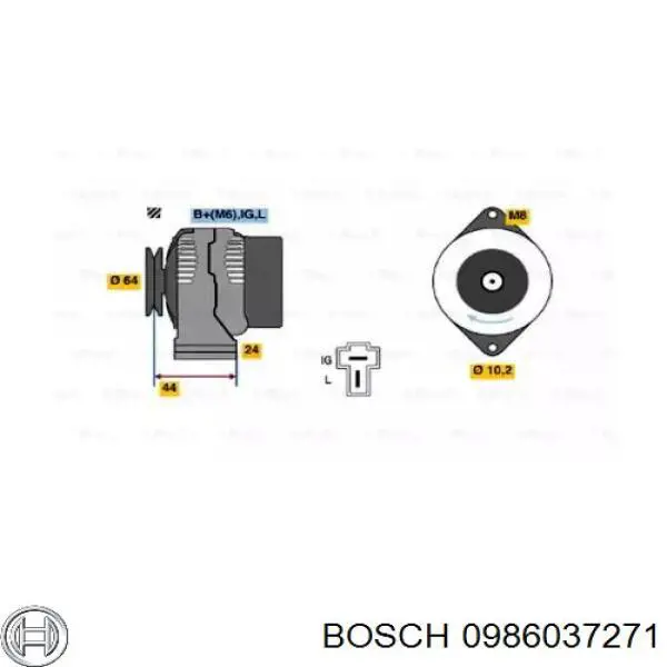 0986037271 Bosch Авто генератор