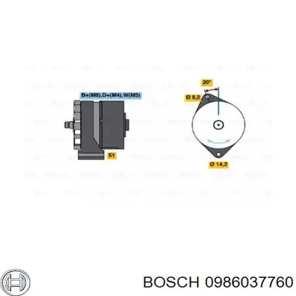Купити 0986037760 Bosch Генератор