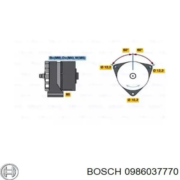 0986037770 Bosch Авто генератор