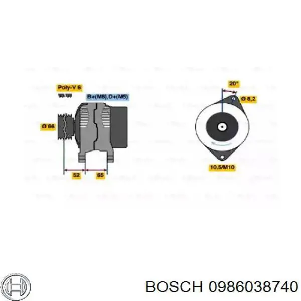 0986038740 Bosch генератор