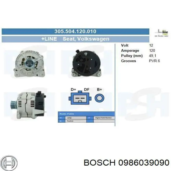 Купити 0986039090 Bosch Генератор