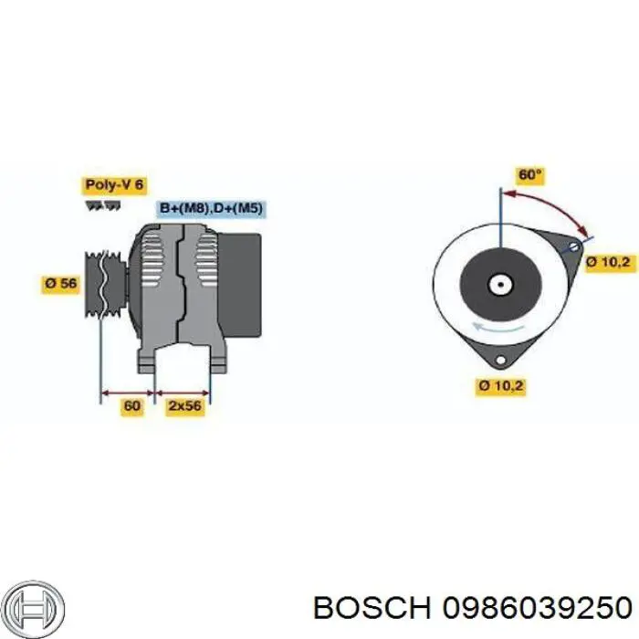 0986039250 Bosch генератор