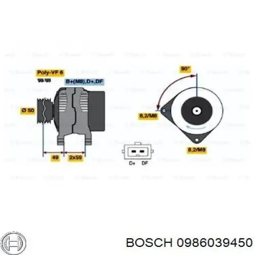 Купити 0986039450 Bosch Генератор