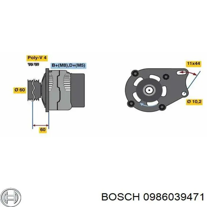 0986039471 Bosch генератор