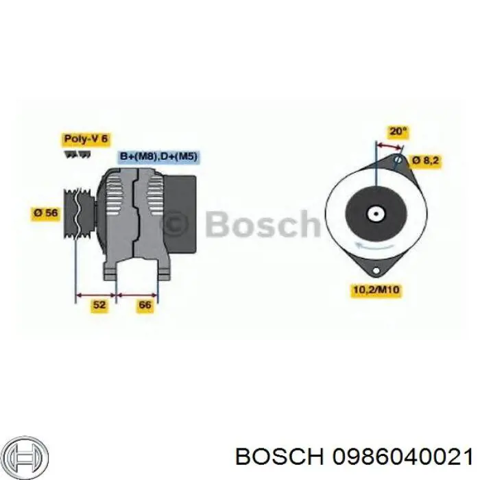 0986040021 Bosch генератор