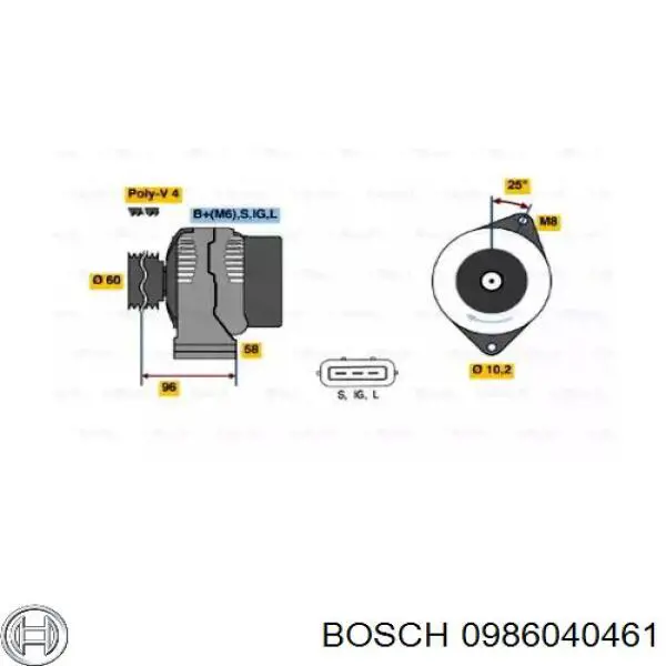 0986040461 Bosch генератор