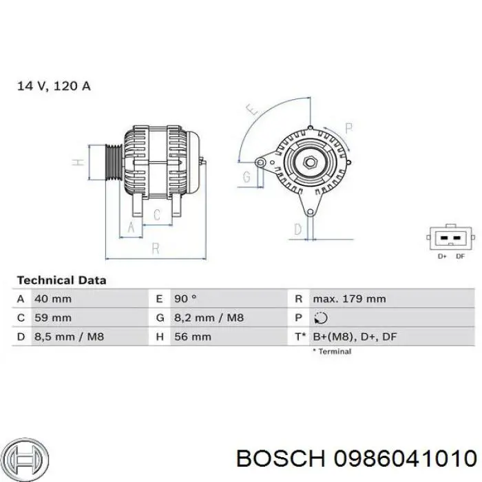 0986041010 Bosch Авто генератор