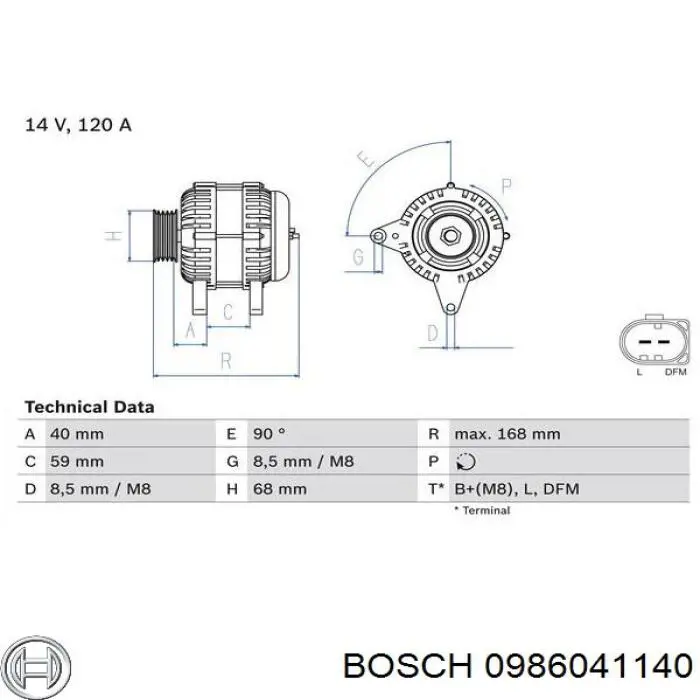 0986041140 Bosch генератор
