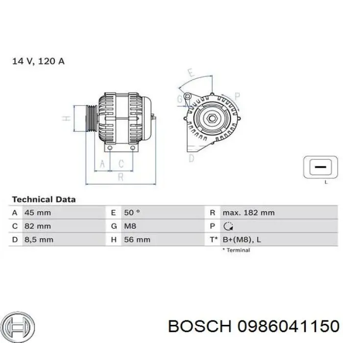0986041150 Bosch генератор