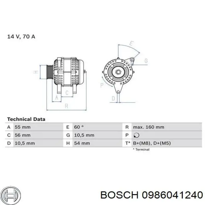 0986041240 Bosch генератор