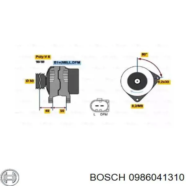 0986041310 Bosch генератор