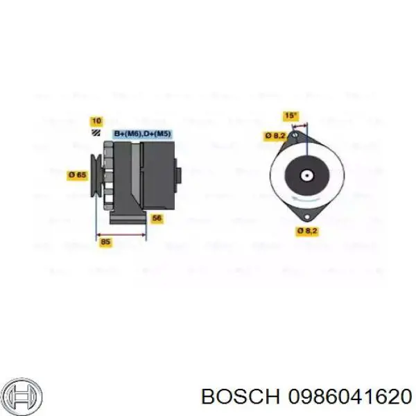 Генератор Bosch 0986041620 ціна, від 124.66 USD