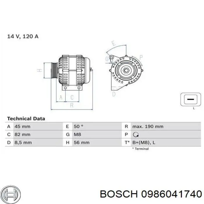 0986041740 Bosch генератор