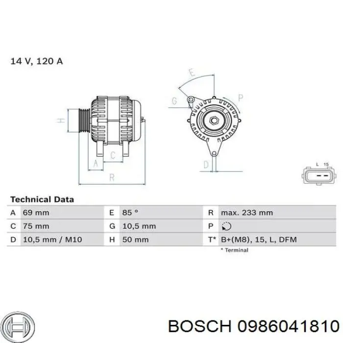 0986041810 Bosch генератор