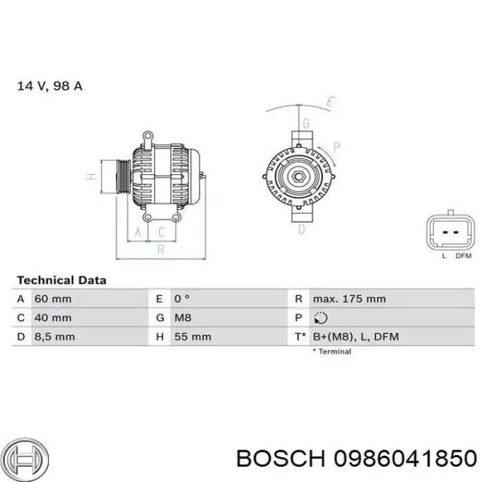 0986041850 Bosch генератор
