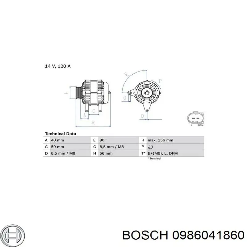 0986041860 Bosch генератор