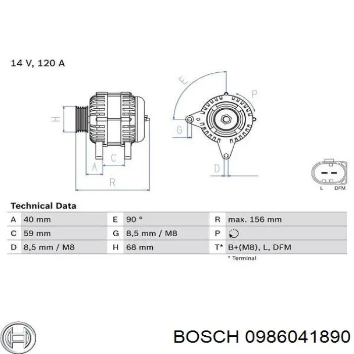 0986041890 Bosch генератор