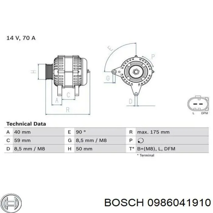 0986041910 Bosch генератор