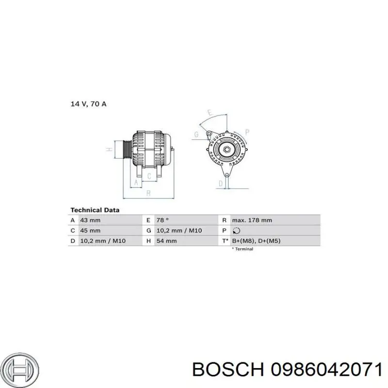 0986042071 Bosch генератор