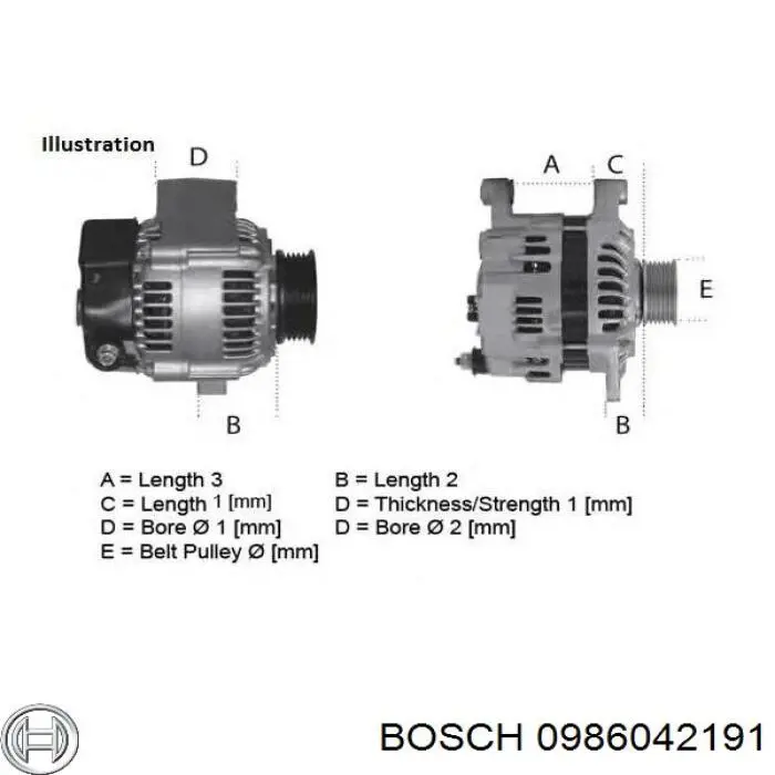 Генератор 0986042191 Bosch